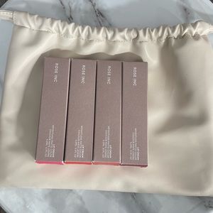 Rose Inc Lip Cream Longwearing Matte Liquid Lipstick Bundle Red Pink